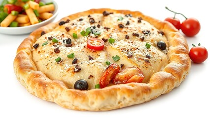 Exquisite Turkish Pide with Assorted Fillings - Isolated Image