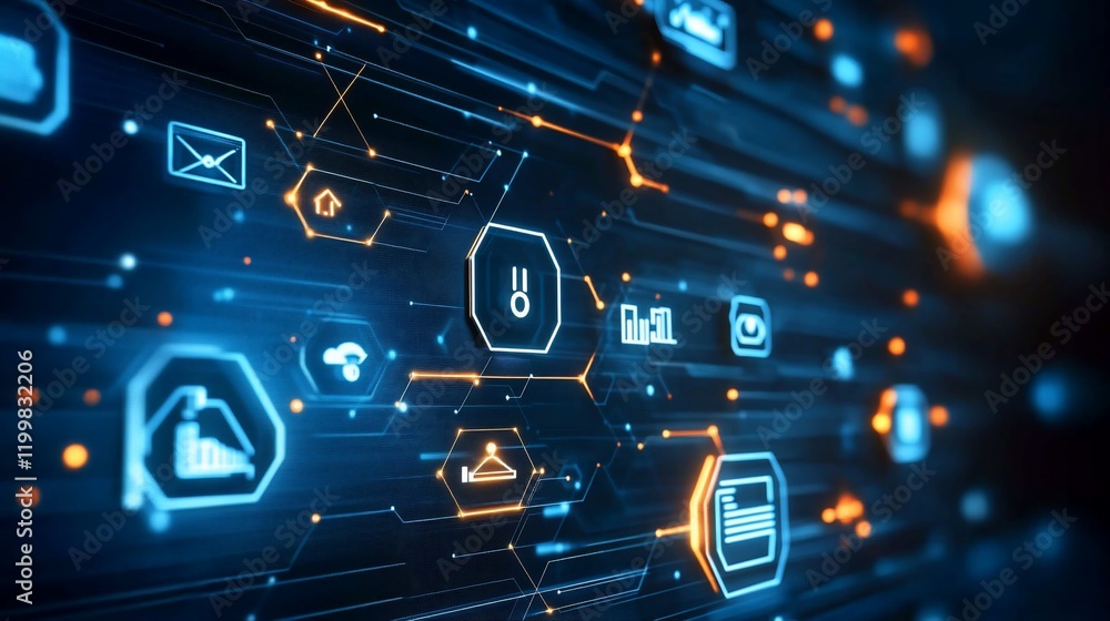Poster abstract digital network technology background