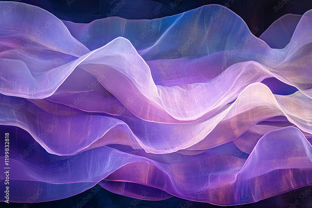 Aufkleber abstract flowing fabric in soft purple and pink hues with smooth texture