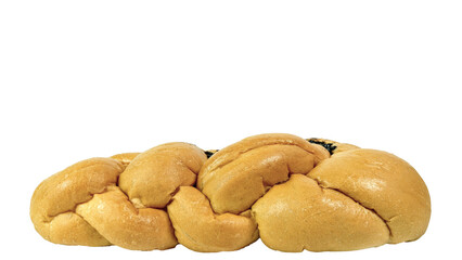 long sweet bread in horizontal, transparent background