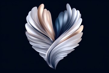 A sleek logo-style depiction of wings forming a V shape, using sharp edges and metallic gradients for a modern aesthetic