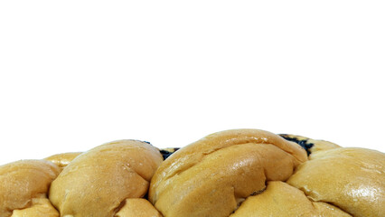 long sweet bread in horizontal, transparent background