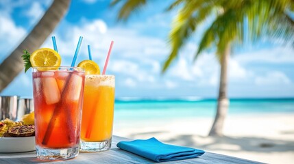 Obraz premium Tropical Cocktails Beachside