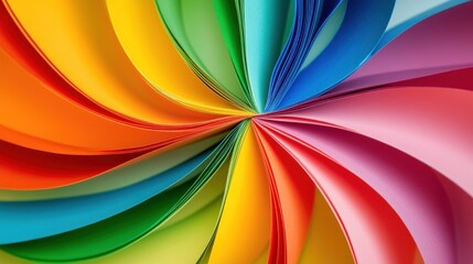 Naklejka premium Rainbow Paper Swirl Abstract