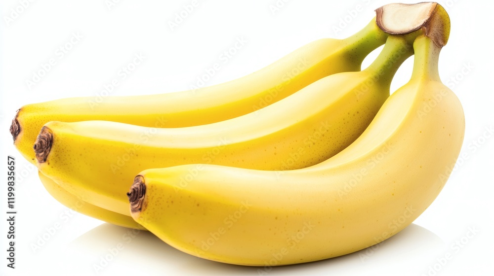 Aufkleber Isolated of a single unpeeled banana in pristine condition on a solid white background Stock Photo with side copy space
