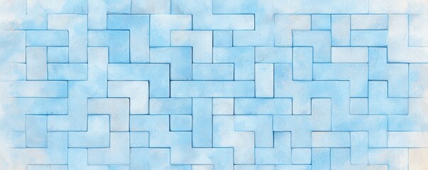Surreal blue maze artistic aerial exploration and yellow solution