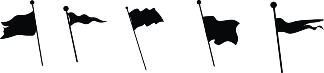 Flag silhouettes. Waving flag icon. Different flag icons. vector eps10