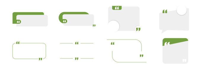 Set of Editable minimal square banner template. Grey and green background color. Suitable for social media post and web internet ads. Quote frame.