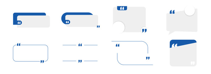 Set of Editable minimal square banner template. Grey and blue background color. Suitable for social media post and web internet ads. Quote frame.