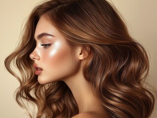 Fototapeta premium Young Beautiful Hair swinging healthy lovely shiny hair