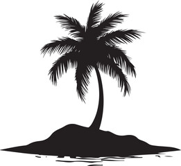 Palm tree silhouette vector art.