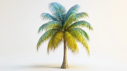Obraz premium A silhouette of a palm tree on a white background representing a tropical paradise