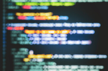 Blurred colorful programming code background