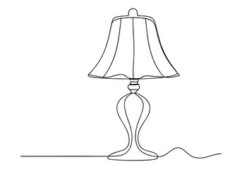Continuous One-Line Drawing of a Table Lamp - Minimalist Home Decor Art