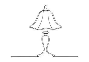 Continuous One-Line Drawing of a Table Lamp - Minimalist Home Decor Art