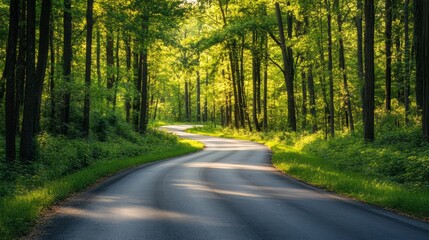 Fototapeta premium road in the middle of the forest