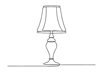 Continuous One-Line Drawing of a Table Lamp - Minimalist Home Decor Art
