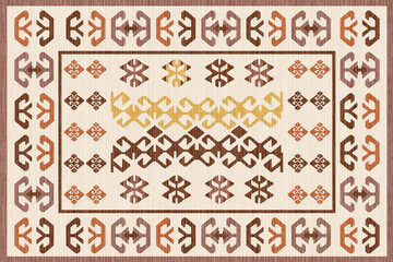 Kilim and Navajo Carpet modern Pattern with trending colors in high resolution
