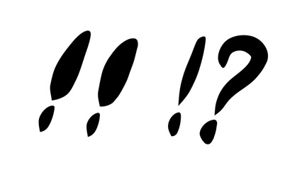 手書きの感嘆符アイコンセット 黒