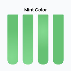 Luxurious green gradient palette, ideal for print designs, interior decor, and fashion trends. Green shades for an elegant and timeless aesthetic. Mint color palette
