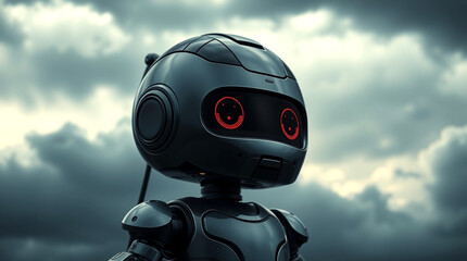 Cute Mini ai robot isolated on transparent background