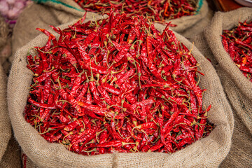 Fototapeta premium Several varieties of tropical vegetables neatly arranged for sale