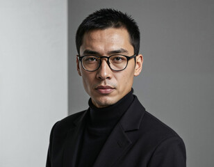 Obraz premium Asian Tech CEO Portrait | Modern Executive Leadership Professional Headshot