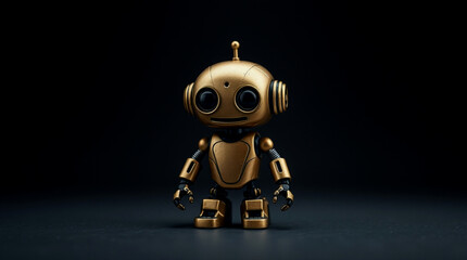 Cute Mini ai robot isolated on transparent background