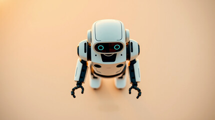 Cute Mini ai robot isolated on transparent background