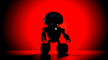 Cute Mini ai robot isolated on transparent background