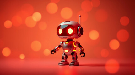 Cute Mini ai robot isolated on transparent background