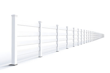 White Fence Extends to Horizon, Rural Scene