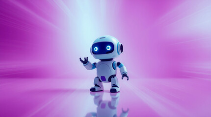 Cute Mini ai robot isolated on transparent background