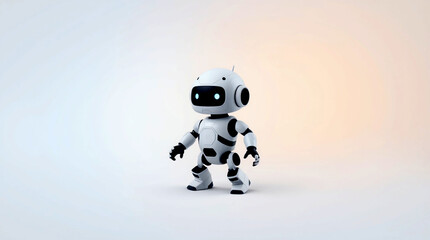 Cute Mini ai robot isolated on transparent background