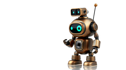 Cute Mini ai robot isolated on transparent background