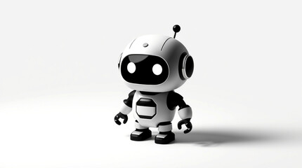 Cute Mini ai robot isolated on transparent background