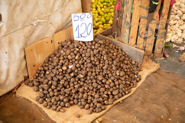 variety of vegetables, fruits, cereals and dried fish in Sri Lanka