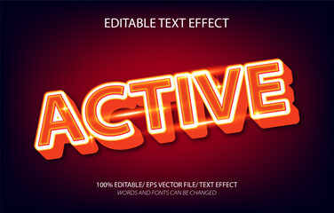 Active editable text effect, 3D editable text template.	
