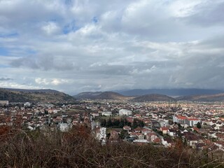 View of Podgorica on a cloudy day after rain. High quality photo