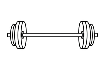 Barbell line art illustration.eps