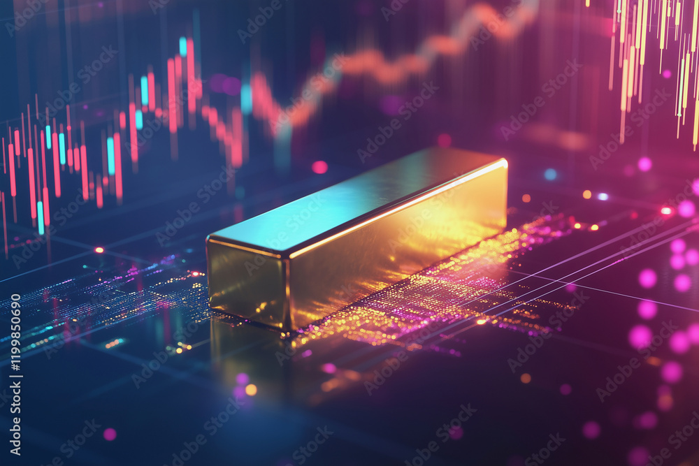 Poster gold bar is shown on a computer screen with a colorful background. the bar is surrounded by a lot of