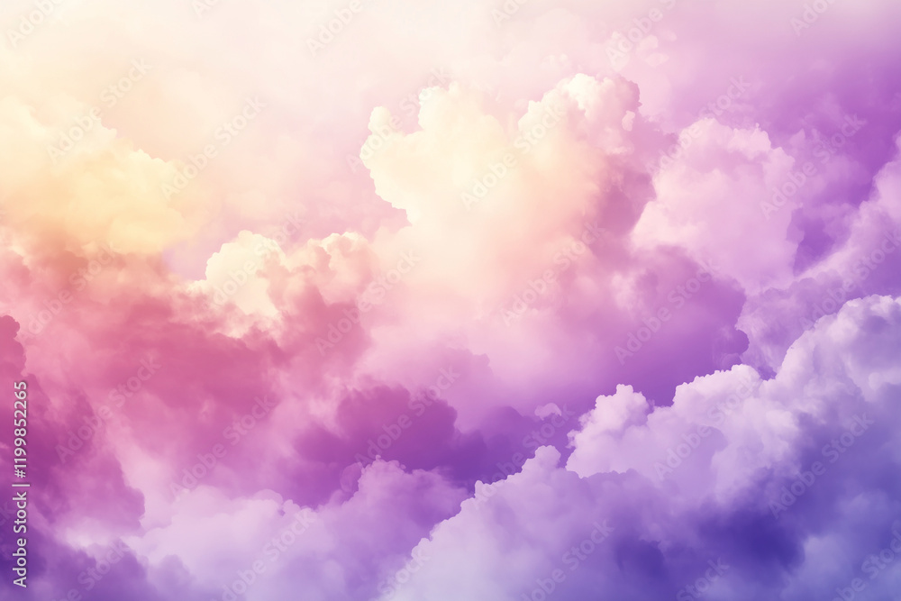 Poster colorful sky with clouds of different colors. the sky is filled with clouds of different colors, cre