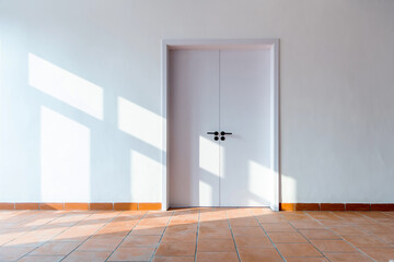 White door in the corridor