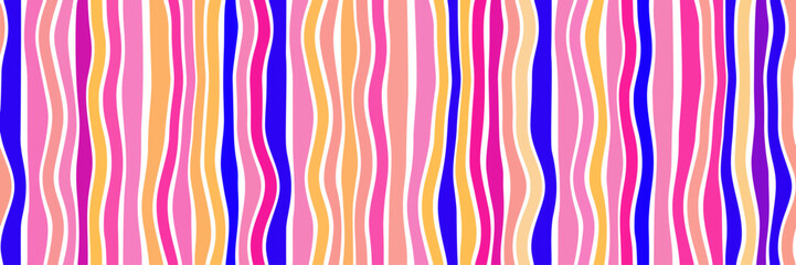 Striped seamless pattern. Colorful line vector background. Cheerful colors with fun stripes