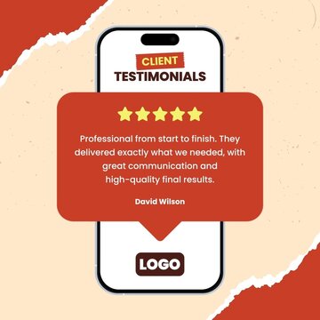 Square Mobile Testimonials Review Template