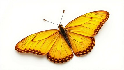 Yellow butterfly isolated on white background