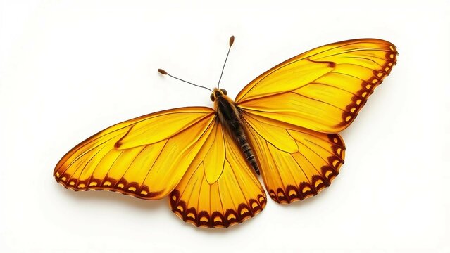Yellow butterfly isolated on white background
