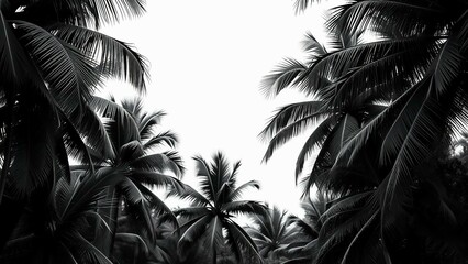 Toile de jouy seamless pattern for digital printing, palm tree pattern, seamless decor pattern
