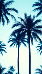 Toile de jouy seamless pattern for digital printing, palm tree pattern, seamless decor pattern