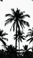 Toile de jouy seamless pattern for digital printing, palm tree pattern, seamless decor pattern